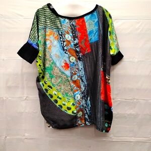 Desigual Multicolor Patchwork Blouse